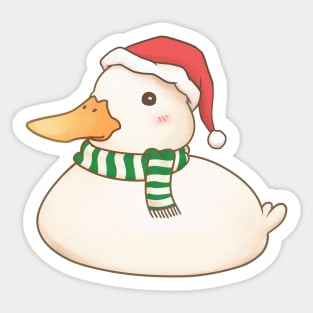 Christmas Duck in Santa Hat Sticker